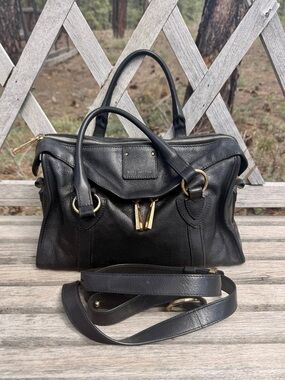 Authentic Marc Jacobs Wellington Fulton Black Leather Satchel
